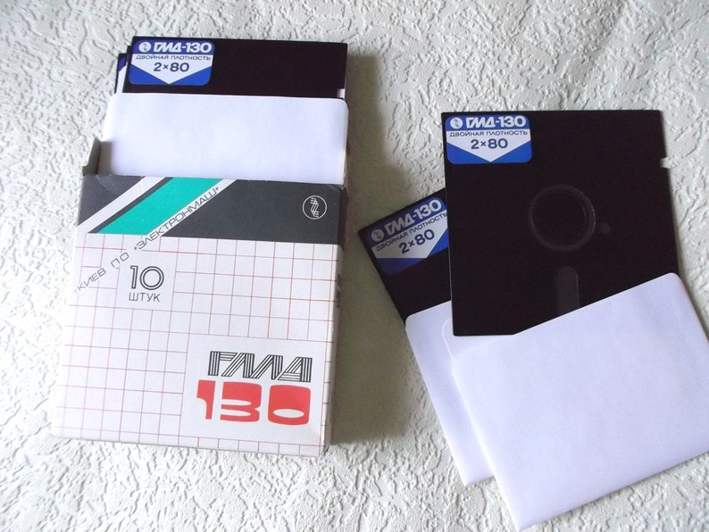 Vintage Antique Floppy Disk 5.25 Diskette Fiveinch Rare Etsy