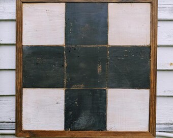 Black and White First Aid Cross Reclaimed Wood Wall Art