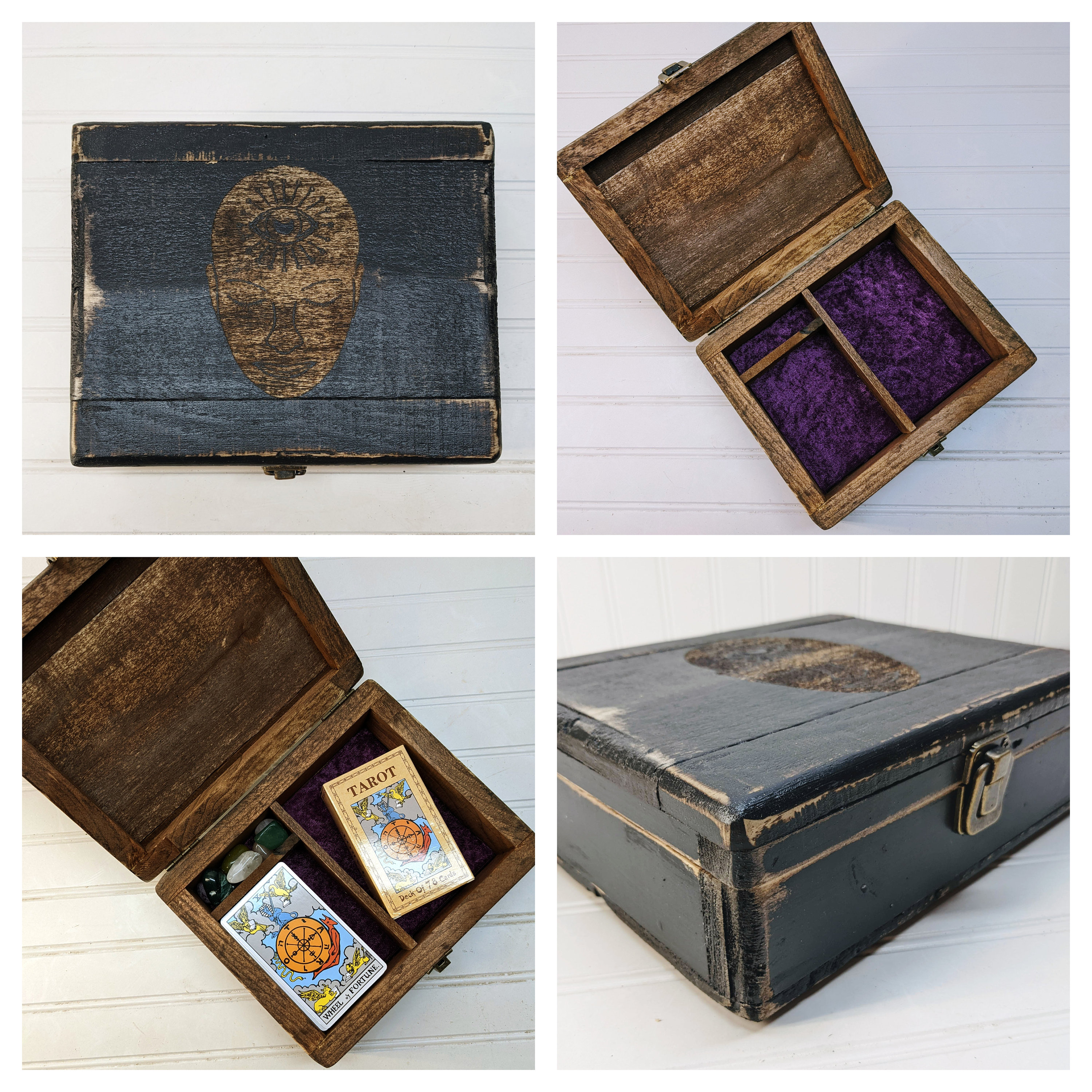 Tarot Card and Crystal Storage Case Engraved With Third Eye Image