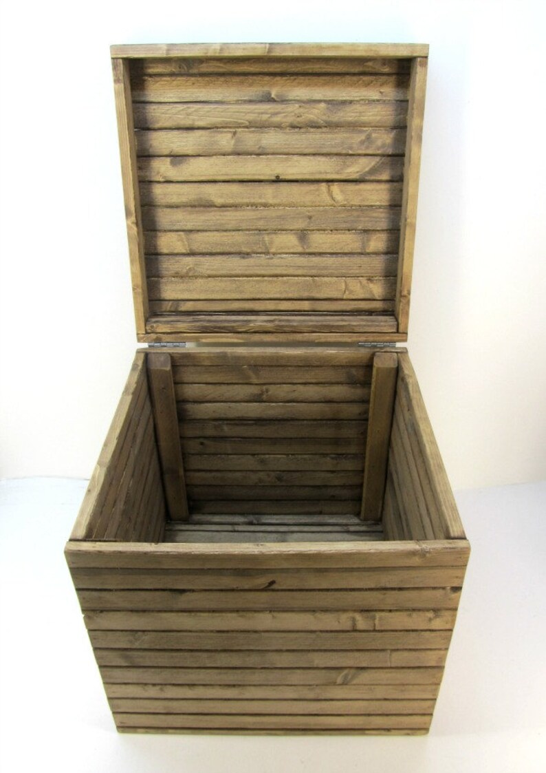 17x17x17 Rustic Wooden Storage Cube Handmade 17 Inch Large Etsy