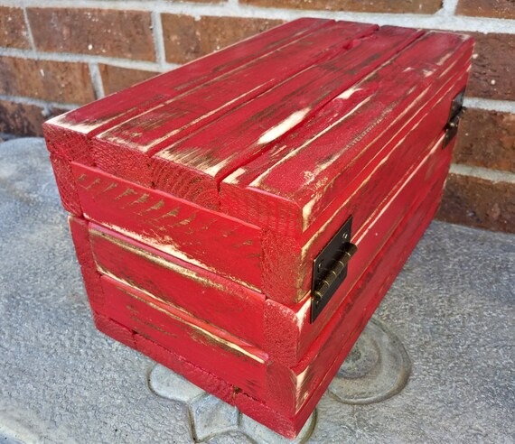 Verwitterten Sie Roten Holz Memento Rustikale Etsy