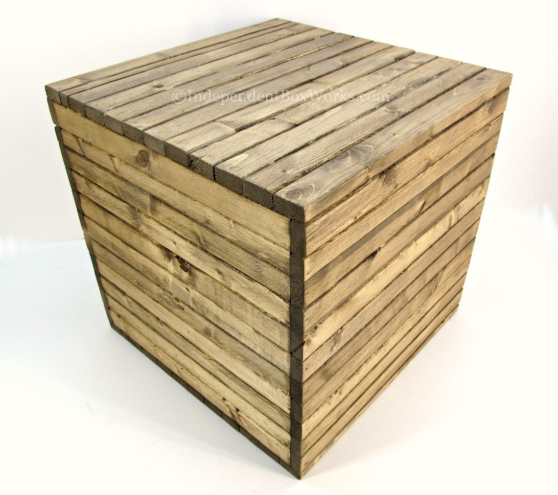 17x17x17 Rustic Wooden Storage Cube Handmade 17 Inch Large Etsy