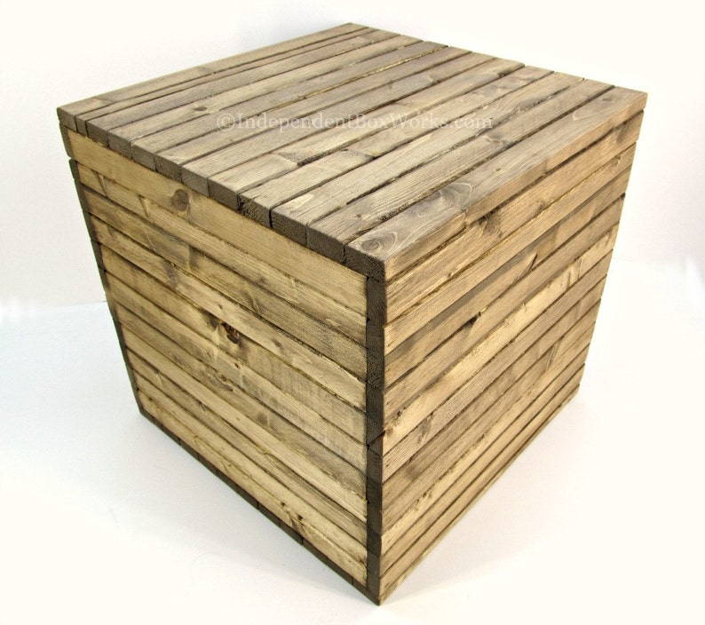 17x17x17 Rustic Wooden Storage Cube Handmade 17 Inch Large Etsy