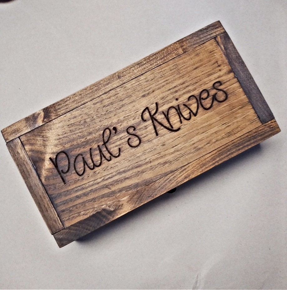 Pocket Knife Storage Case Divided Wooden Box With 6 Sections Etsy