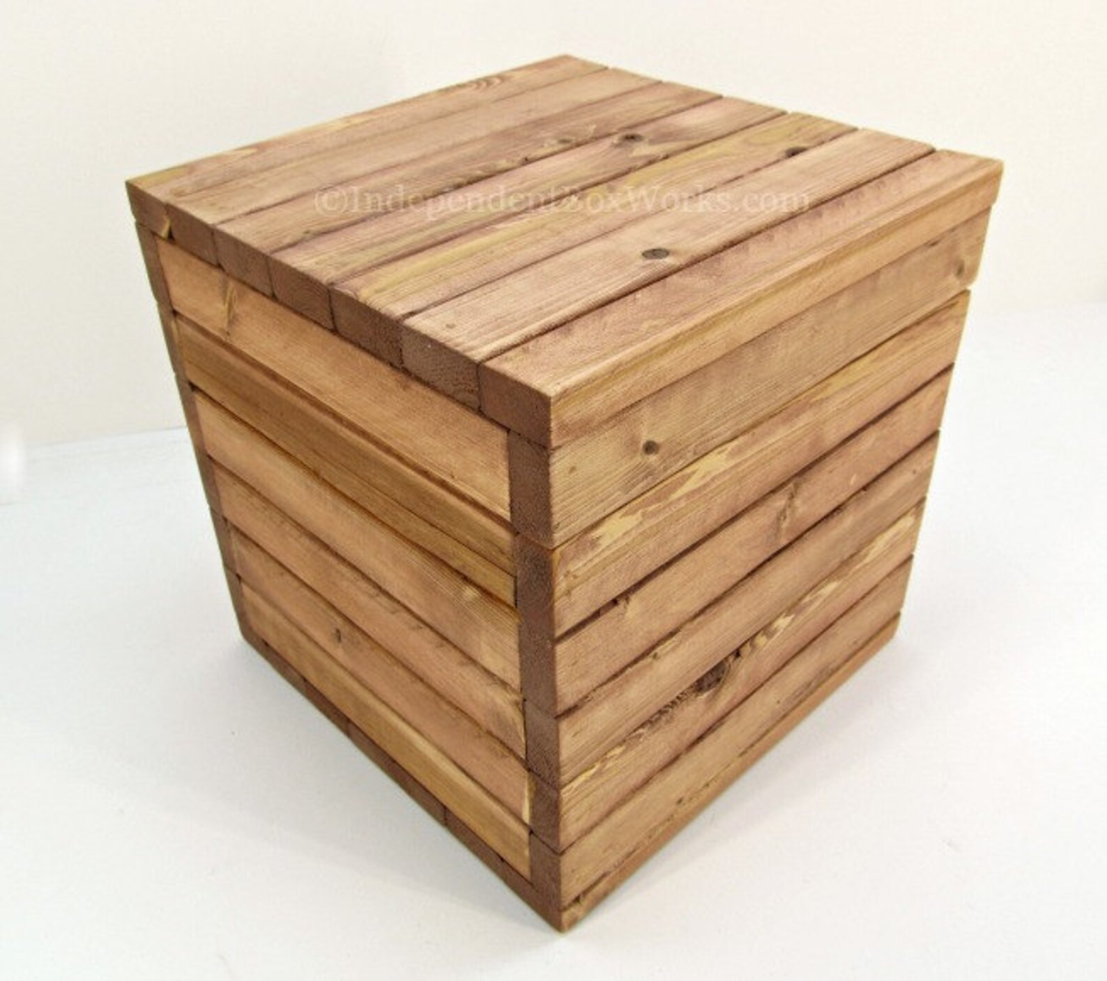 10 Inch Storage Crate With Lid Small Wooden Cube Wood Etsy