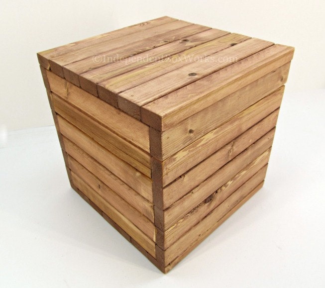 10 Inch Storage Crate With Lid Small Wooden Cube Wood Etsy UK