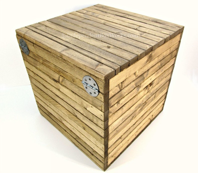 17x17x17 Rustic Wooden Storage Cube Handmade 17 Inch Large Etsy
