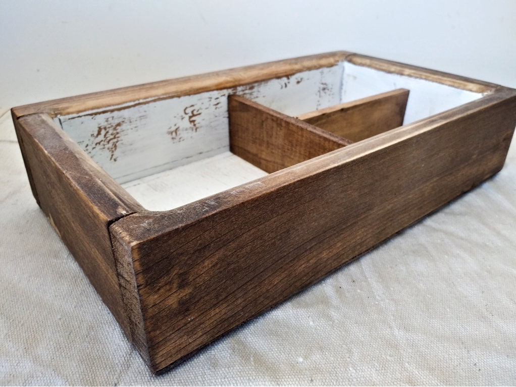 Crystal Display Tray, Wood Jewelry Tray With Sections, Handmade