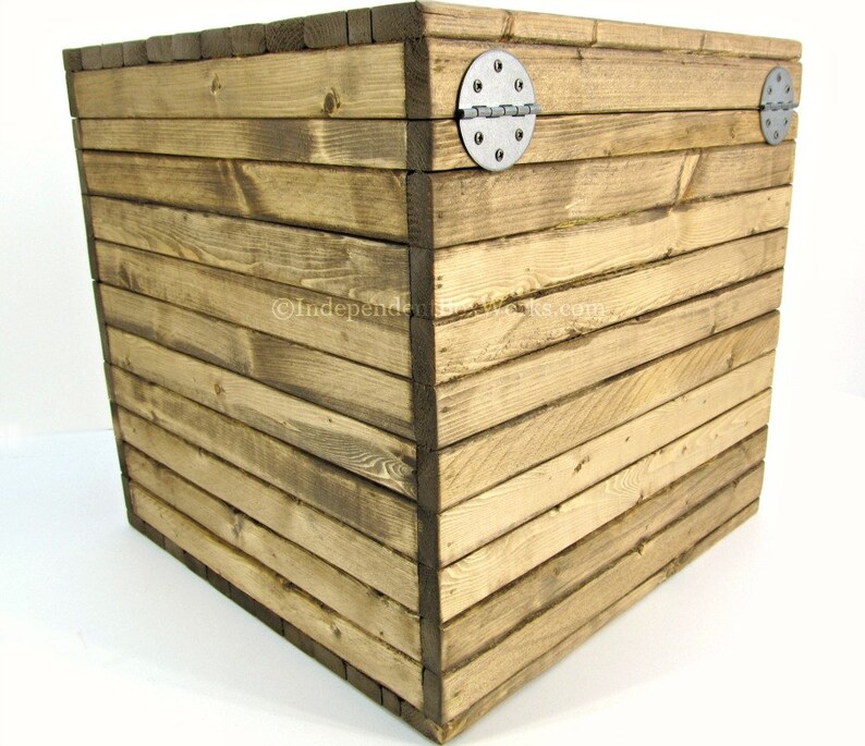 17x17x17 Rustic Wooden Storage Cube Handmade 17 Inch Large Etsy