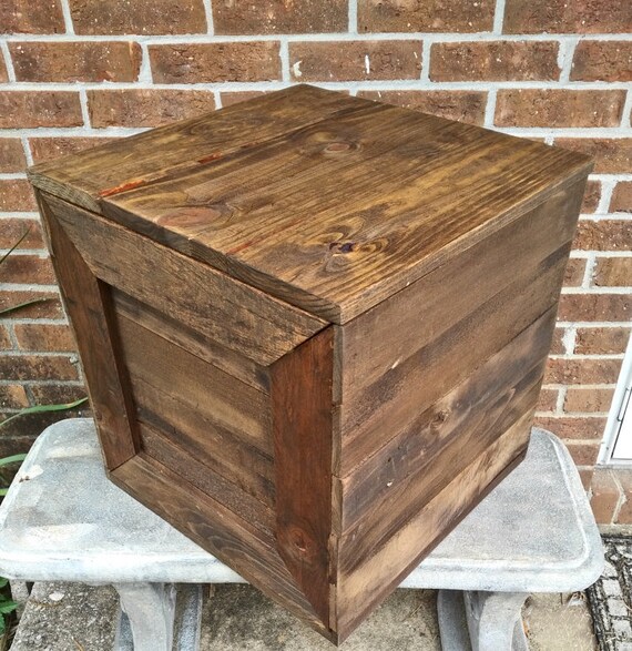 Large Rustic Wooden Crate With Lid Handmade Reclaimed Wood Image 0