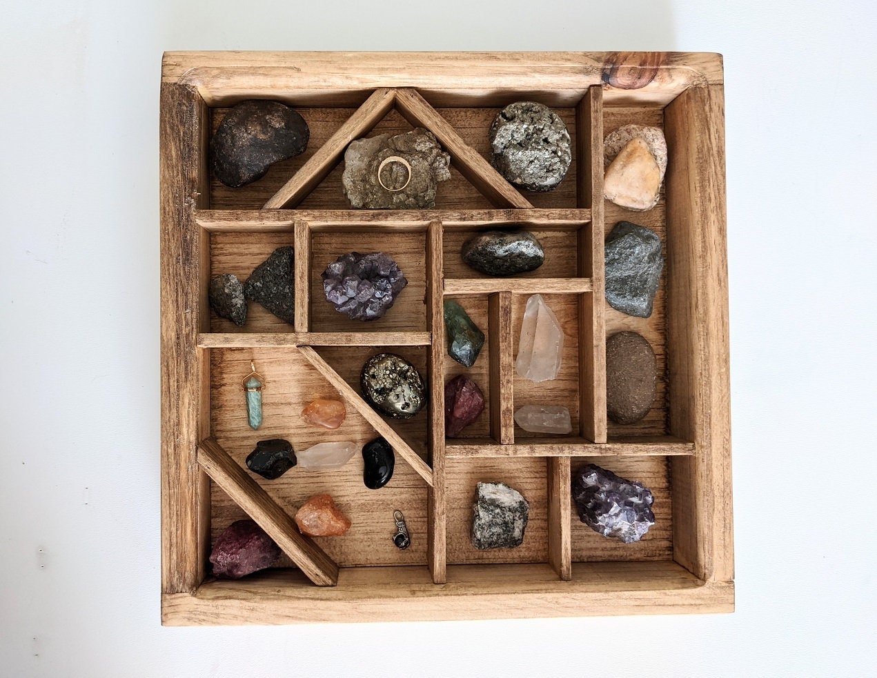 Rock Collection Boxes, Rock Collection Box for Kids Storage, Gemstones &  Rocks Storage Set in Wooden as an Educational Gift for Boys Girls (Color :  4