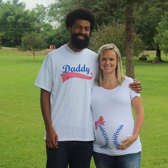 Bows Gender Reveal Maternity Shirt 