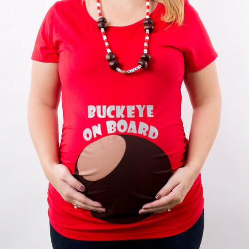 Buckeye on Board Maternity Shirt Red 