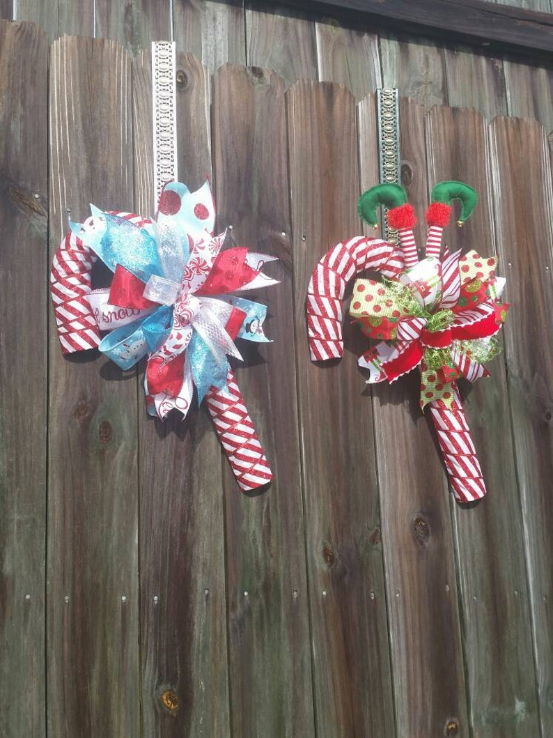 Candy cane door decor candy cane wreath whimsical door Etsy