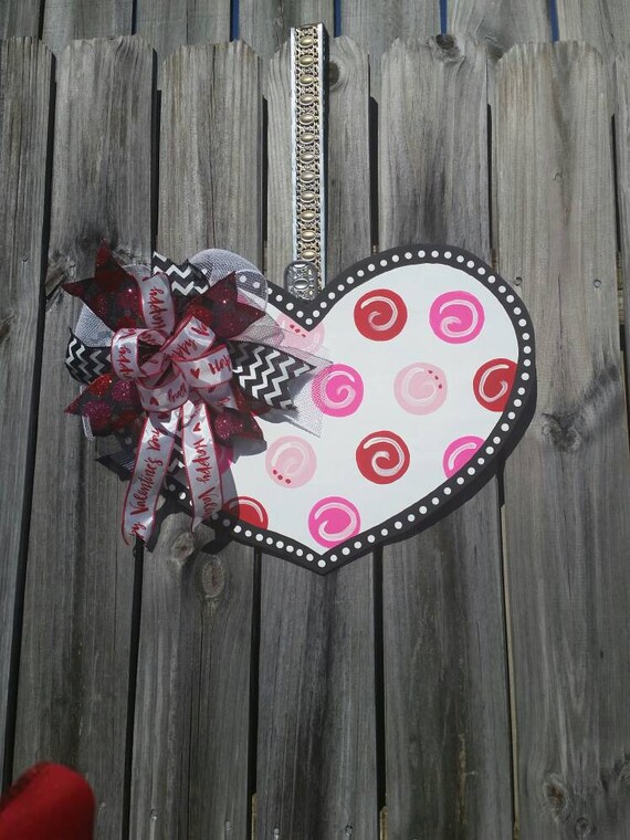 Valentine Door Hanger Front Door Decor Heart Door Decor Etsy