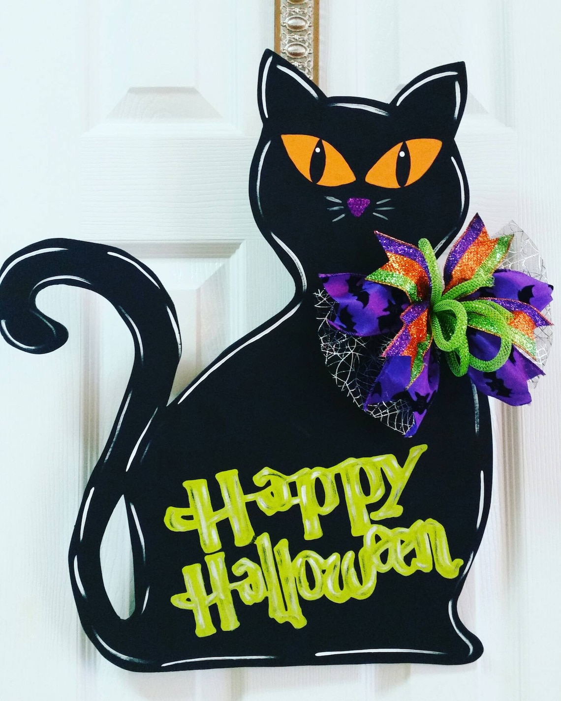 Halloween door hanger black cat door hangerhalloween door Etsy