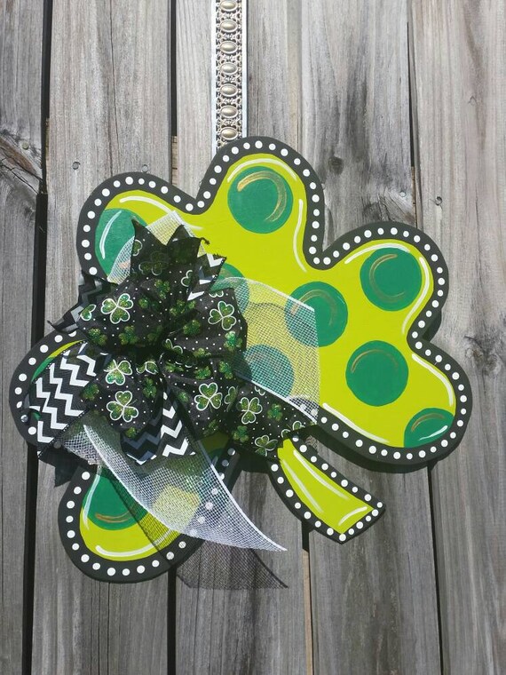 St Patricks Day Door Hangerst Patricks Day Decorgreen Door Etsy
