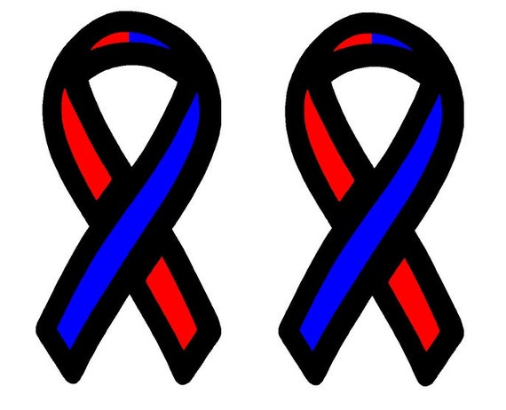 Police Sheriff Thin Blue Line Breast Cancer Pink Ribbon 3 pc Decal Collection