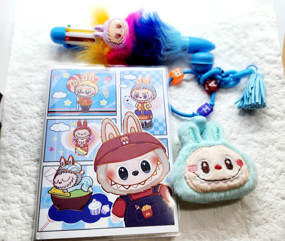 Labu Us Labu-bu Stationary Set. Notebook, Rule, Multicolor Pen, Keychain. - Etsy