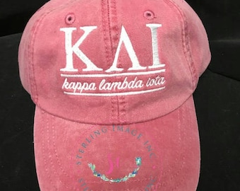 Kappa Lambda Iota, Embroidered Adams Hat, Monogrammed Hat, Sorority Hats, Personalized Hat, Custom Hat, Unstructured Hat, Monogram Gift