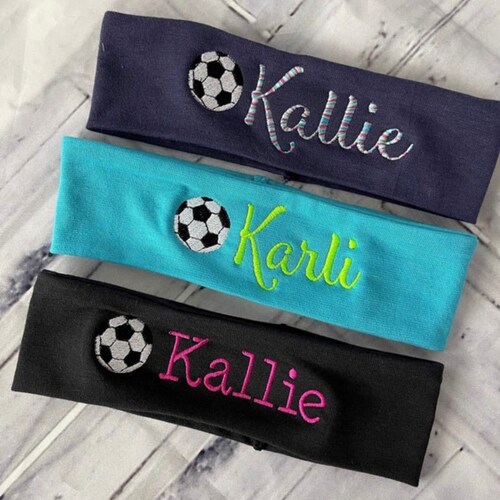 Soccer Headband Sports Headband Monogrammed Headband Etsy