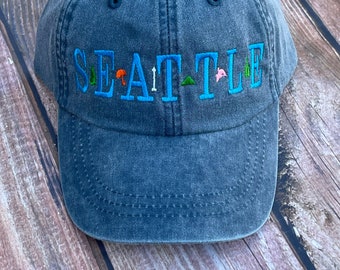 Custom Hat Embroidered with Any Text, Embroidered Hat,Mac Demarco, Distressed Hat, Personalized Hat, Custom Hat, Unstructured Hat