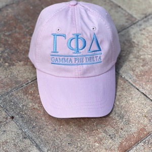 Gamma Phi Delta, Sorority Hat,   Monogrammed Hat, Fraternity  Hats, Personalized Hat, Custom Hat, Unstructured Hat, Monogram Gift