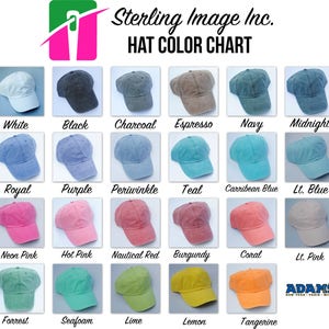 Puede incluir: Carta de colores que muestra 18 colores diferentes de gorras de b&eacute;isbol. Los colores incluyen blanco, negro, carb&oacute;n, espresso, azul marino, medianoche, azul real, morado, periwinkle, turquesa, azul caribe, azul claro, rosa ne&oacute;n, rosa intenso, rojo n&aacute;utico, burdeos, coral, rosa claro, forrest, espuma de mar, lima, lim&oacute;n y mandarina.