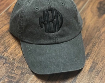 Embroidered Hat, Monogrammed Hat, Distressed Hat, Personalized Hat, Custom Hat, Unstructured Hat