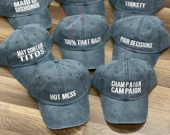Bridesmaid hats, Group hats, Bachelorette gifts, wedding party gifts, Embroidered hat, monogrammed hat, personalized hat, custom hat,