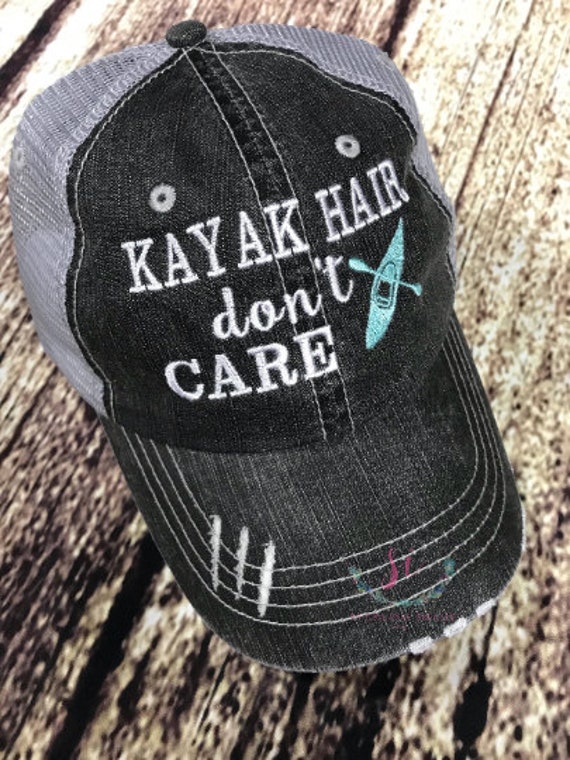 Kayak Hair Don't Care, Monogrammed Hat, Embroidered Hat