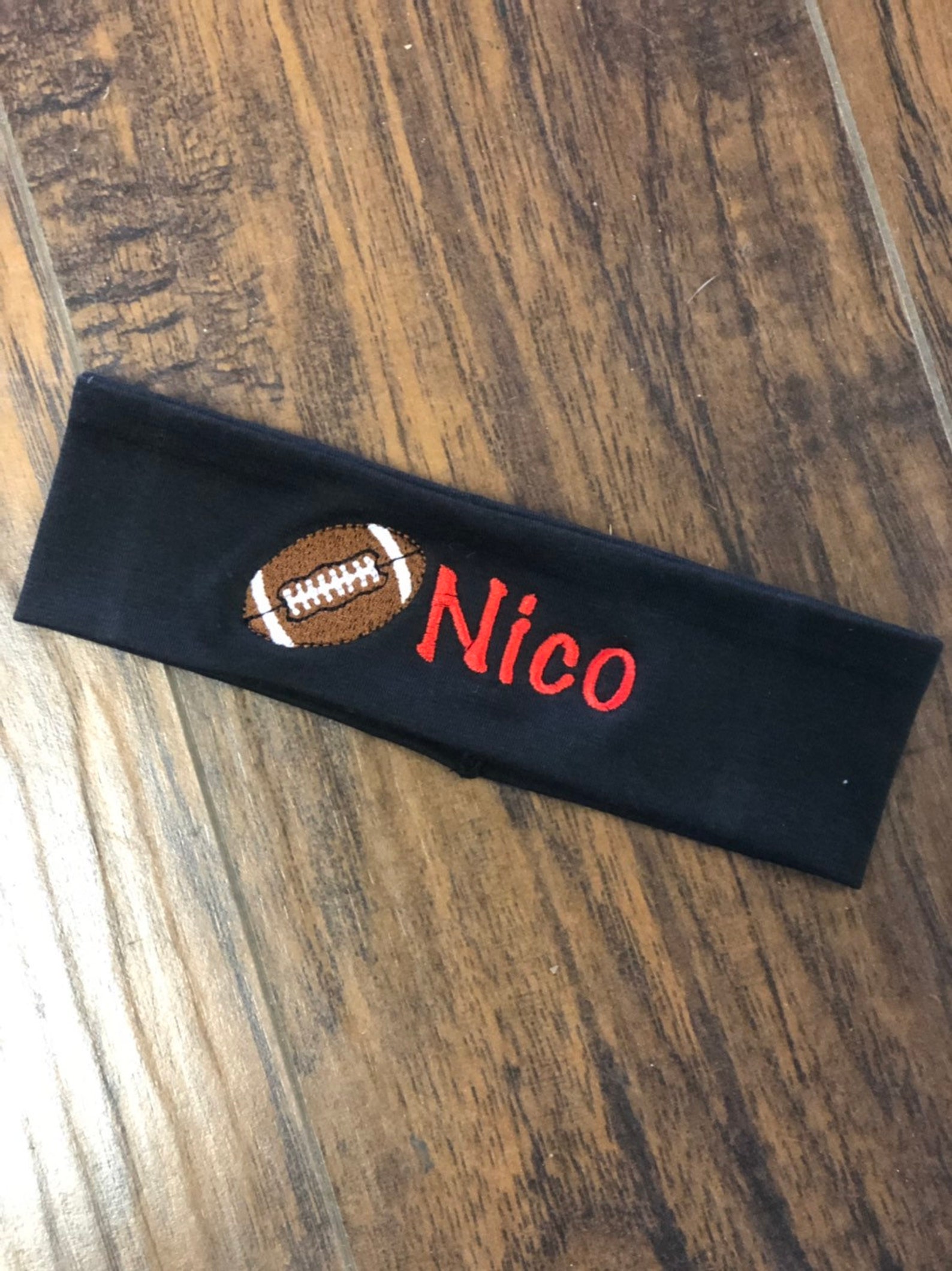 Football headband Team Sports Embroidered Headband Etsy