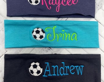Soccer Headband, Sports Headband,  Monogrammed Headband, Personalized Headband, soccer team headband,