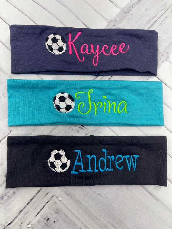 Soccer Headband, Sports Headband,  Monogrammed Headband, Personalized Headband, soccer team headband,