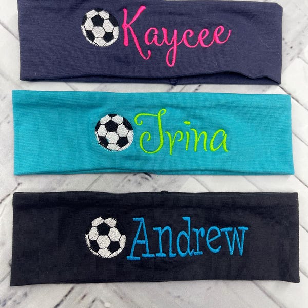 Soccer Headband, Sports Headband,  Monogrammed Headband, Personalized Headband, soccer team headband,