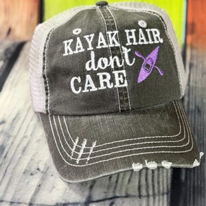 Custom Hat, Hair Don't Care,  Monogram embroidery Cap,