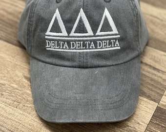 Delta Delta Delta, Sorority Hat,  Embroidered Adams Hat, Monogrammed Hat, Fraternity  Hats, Personalized Hat, Custom Hat, , Monogram Gift
