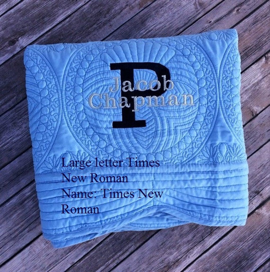 Quilted Baby Blanket, Monogrammed Baby Quilt, Baby Gift, Crib Blanket
