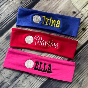 Volleyball Headband Embroidered, Personalized Sports Headband, Cotton Lycra Fabric  volleyball team bands