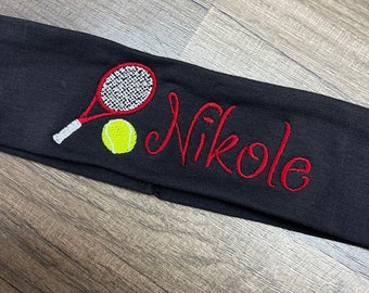 Tennis Headband, Sports Headband,  Monogrammed Headband, Personalized Headband,    Monogram headband, Embroidered Headband, Headband