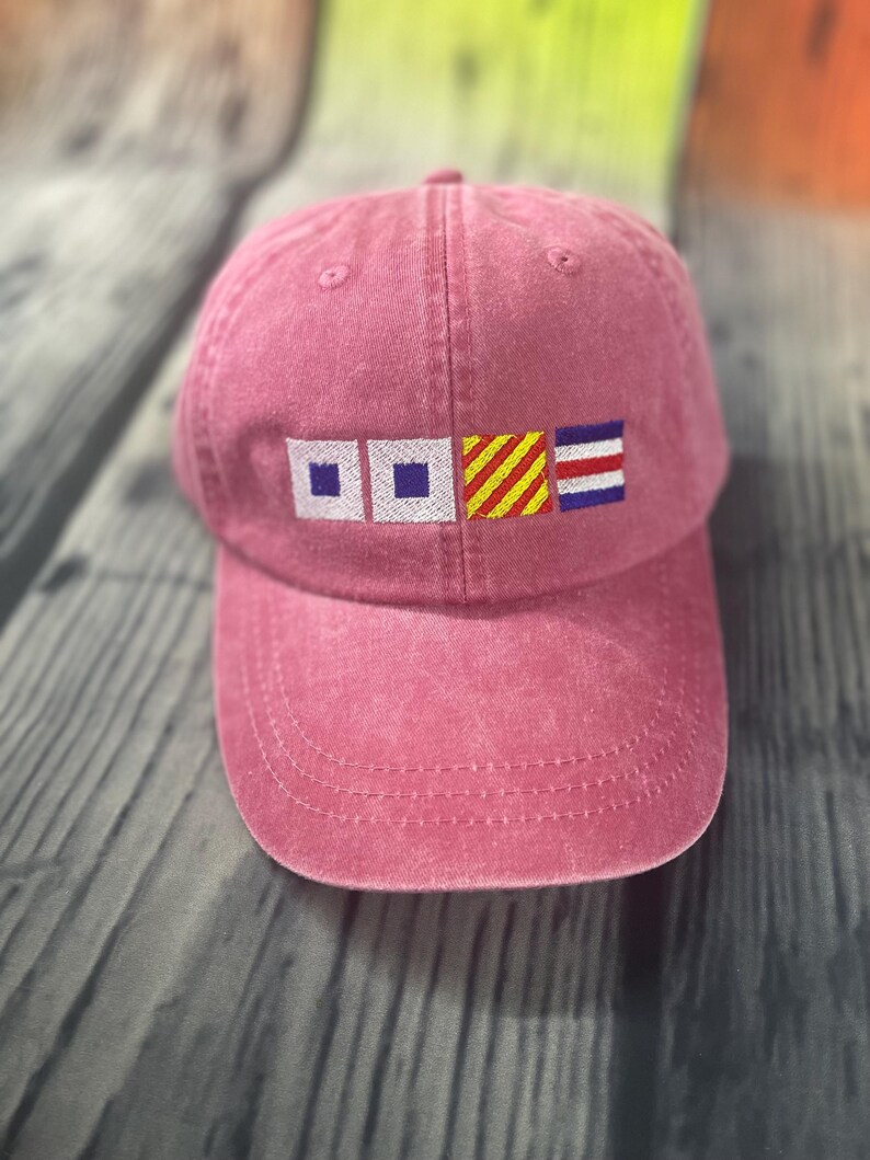 Monogrammed Nautical Hat, Cotton Twill, Boating Gift captain sailing image 6