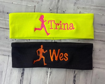 Runner Headband, track headband, Personalized Headband, Birthday Gift,  GOTR, Embroidered Headband,