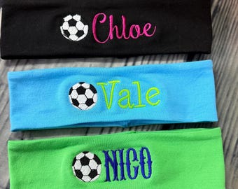 Personalized Soccer Headband, Embroidered Cotton Lycra Sports Accessory Team gift