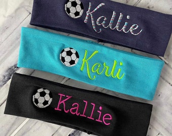 Soccer Headband, Sports Headband,  Monogrammed Headband, Personalized Headband, soccer team headband,