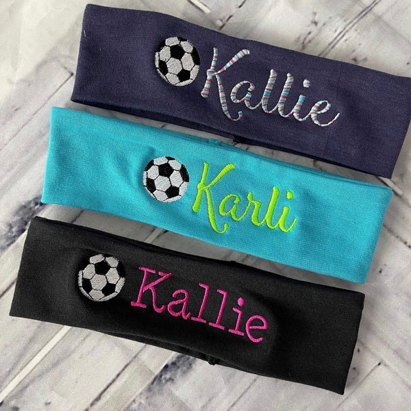 Soccer Headband, Sports Headband,  Monogrammed Headband, Personalized Headband, soccer team headband,