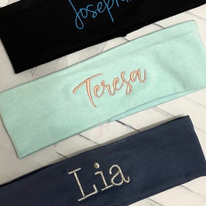 Custom Headband, Monogrammed Headband, Personalized Headband, Birthday Gift,  Monogram headband, Embroidered Headband, Headband