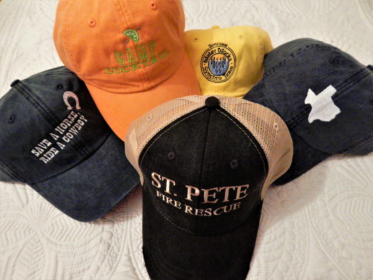 Custom Hat Embroidered with Any Text Embroidered Hat Etsy