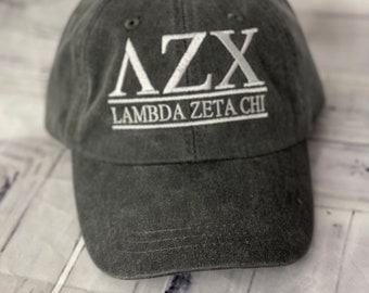 Lambda Zeta Chi, Monogrammed hat,   Fraternity hat, distressed hat, personalized hat, custom hat, unstructured hat, sorority hat