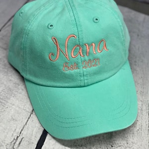 Nana Grandparent Embroidered Hat, Personalized , birth pregnancy announcement