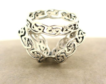 Sterling Silver Celtic Knot Design Scarf Cravat Ring Clip Vintage Birthday Christmas gift for Her